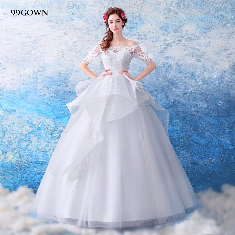 99 платье 2021 простое свадебное с коротким рукавом сексуальное бальное