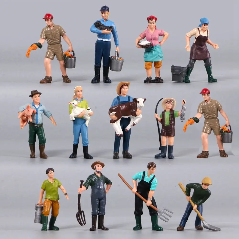 

Simulation Farm Staff People Farmer Miniature Figure Toy,Figurines Model Collection Toy Garden Decoration Accessories Statue