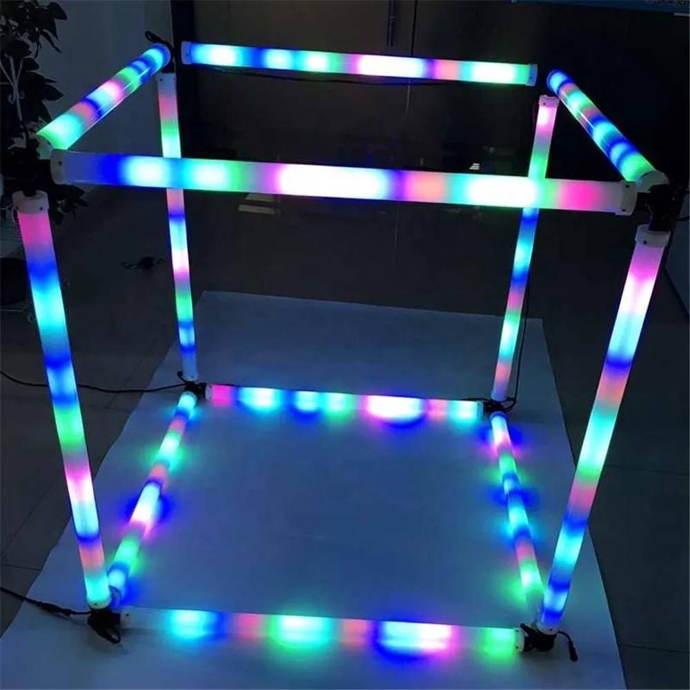 

10PCS WS2811 RGB 360 degree colorful Tube; Artnet led pixel bar; DC12V D40mm 3D multiple shape led pixel tube for Club Stage