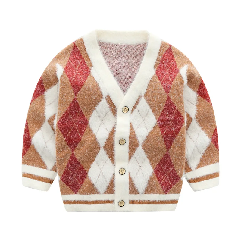 Осенне зимний новый вязаный кардиган для маленьких девочек зимние свитера в