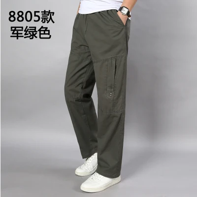 picture color Мужские брюки карго большого размера большие 5XL 7XL 8XL 9XL 10XL стрейч брюки Осень Военный стиль сафари прямые брюки карман Хаки 50 - Цвет: picture color