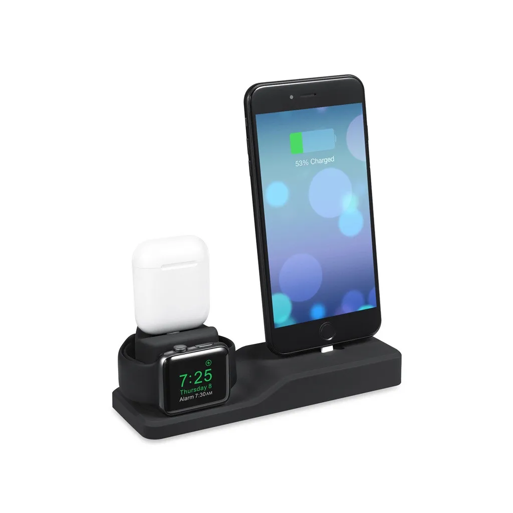 Подставка для зарядки док станции Carprie iPhone 11/Pro Max iWatch 1/2/4/5 Airpods 1/2th L|Подставки и