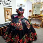 Vestidos De 15, бальное платье Бальные платья с цветочной аппликацией с открытыми плечами определено корсет сладкий 16 платье