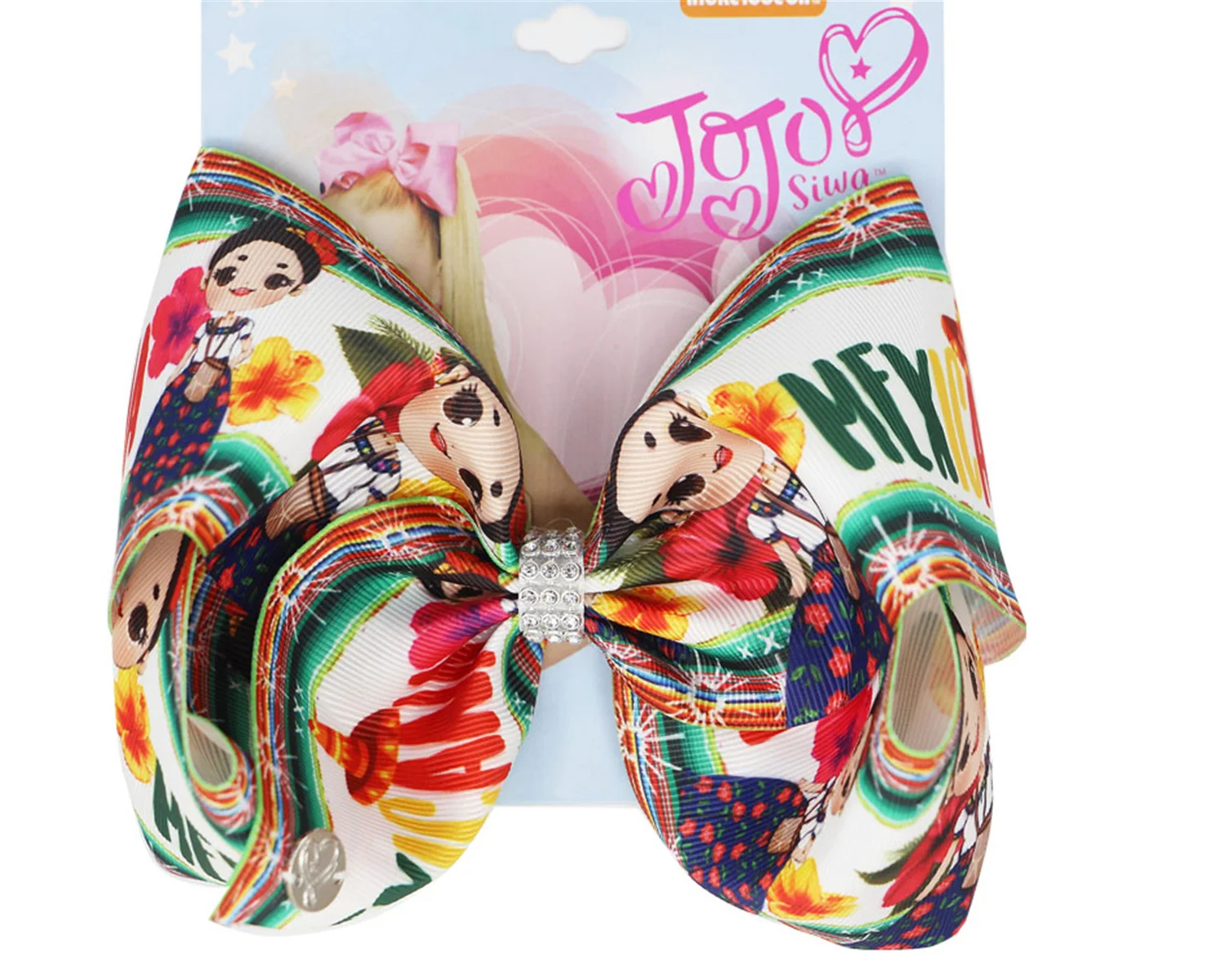 2021 NEW Cartoon girl print ribbon bowknot 7inch hair Bow Hair Clip Handmade FOR KIDS GIRLS Hair Clips Hair Accessories 12pcs/