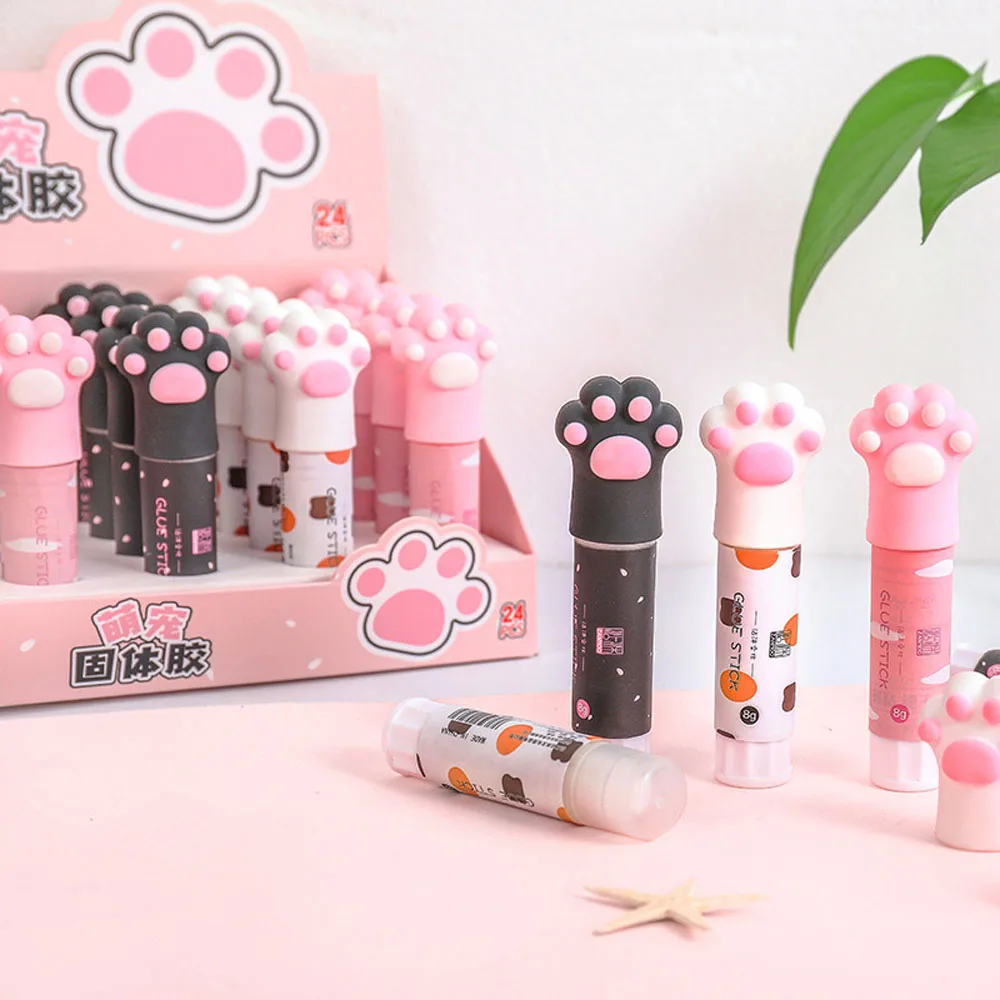 

Cute Cat Claw Solid Glue Stick Strong Adhesives Glue Stick for Student Kawaii Stationery Binding Tool School Office Supplies