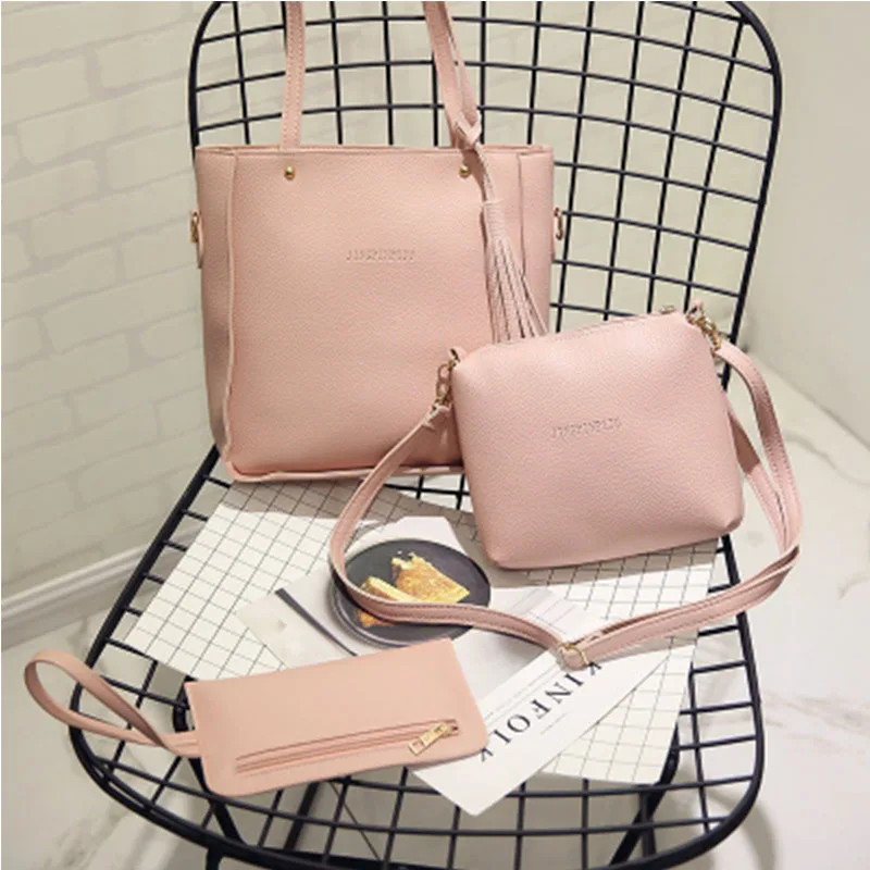 3 шт./компл. женские Сумки из искусственной кожи модные сумки с кисточками кожаная