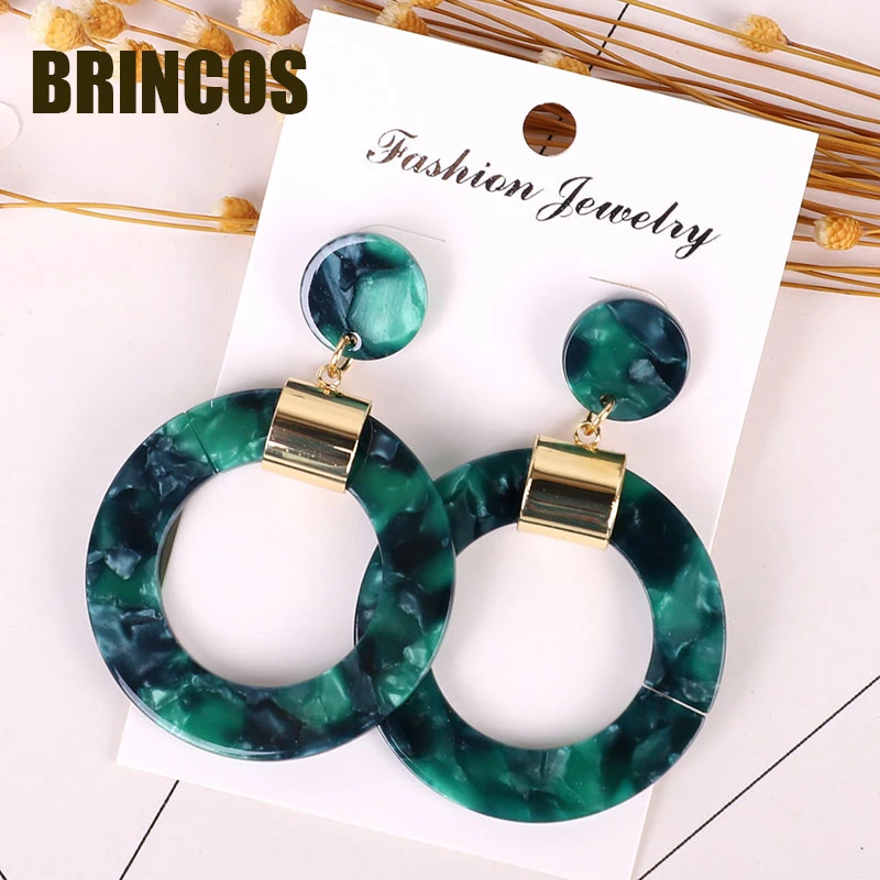 15 Версия handmadeCC сережки blueearringsblueearrings акриловые серьги женские орнаменты богемные золотые осыпающиеся ретро звезды корейские - Окраска металла: 15