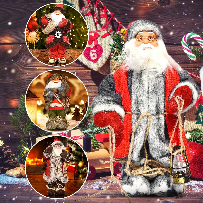 Decoraci&oacute;n navide&ntilde;a para ni&ntilde;os, mu&ntilde;eco de Pap&aacute; Noel de 30cm, adorno de &aacute;rbol de Navidad, decoraci&oacute;n del hogar de A&ntilde;o Nuevo, regalo para ni&ntilde;os, mu&ntilde;eco de Pap&aacute; Noel-3