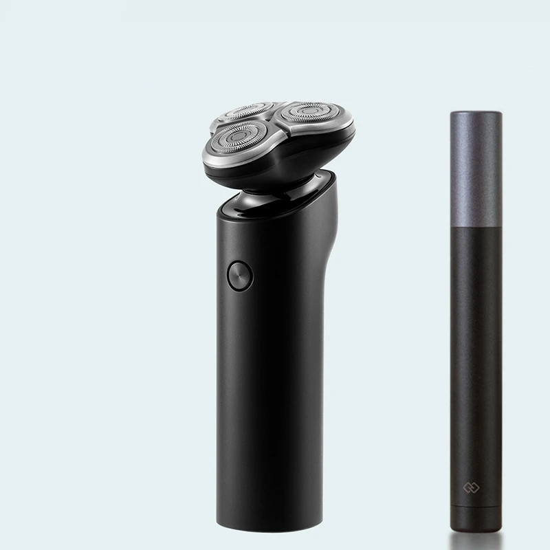 razor with trimmer Xiaomi Mijia электробритва, Мужская бритва, триммер для бороды, 3 головки, гибкий, сухой, влажный, моющийся, основное-Sub, двойное лезвие, турбо+ режим, бритва - Цвет: razor with trimmer