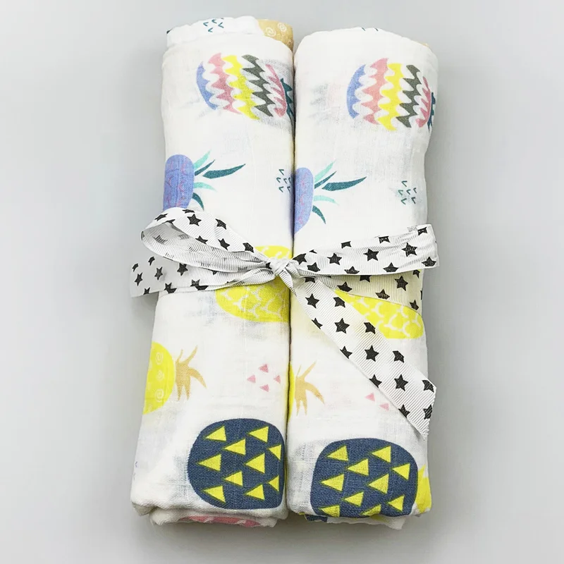 2pcs/set Newborn Baby Blanket Cotton Blanket Cartoon Pattern Multi-use Infant Stroller Cover Towel Baby Muslin Swaddle Wrap - Цвет: 3