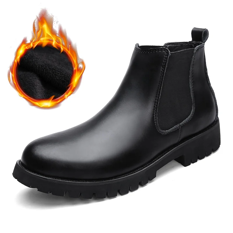 

Мужские ботинки челси из натуральной кожи, коричневые ботильоны из мягкой воловьей кожи, теплая обувь на меху для осени и зимы, KA1911, 2019