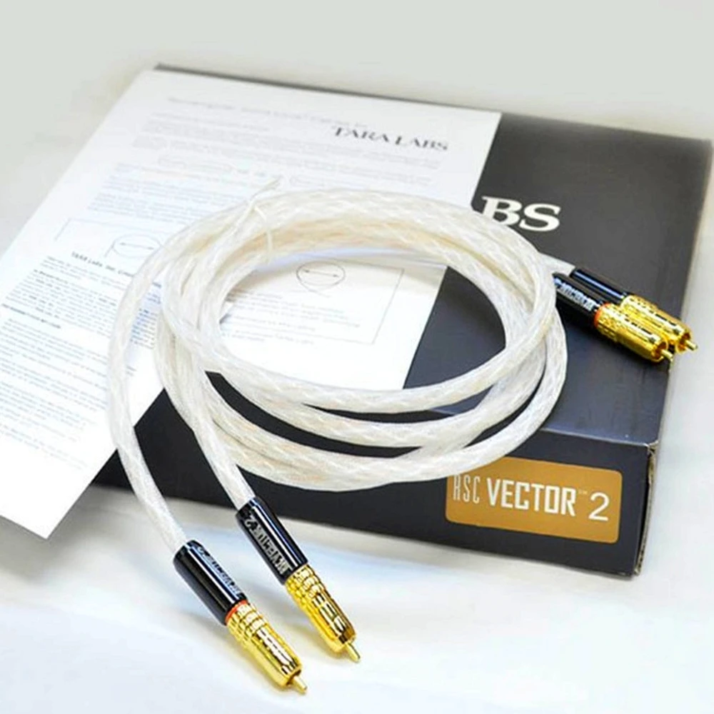 Пара Taralabs RSC Vector-2 RCA аудио 8N серебристый кабель для соединения Золотой rca разъем