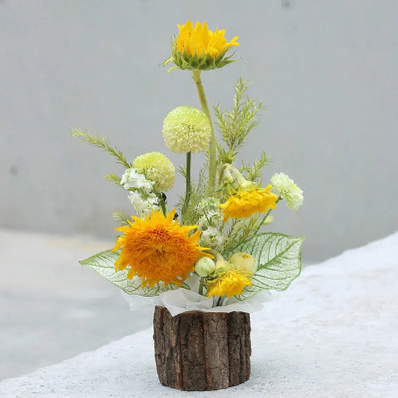 Искусственный деревянный подсвечник ваза для цветов креативный садовый