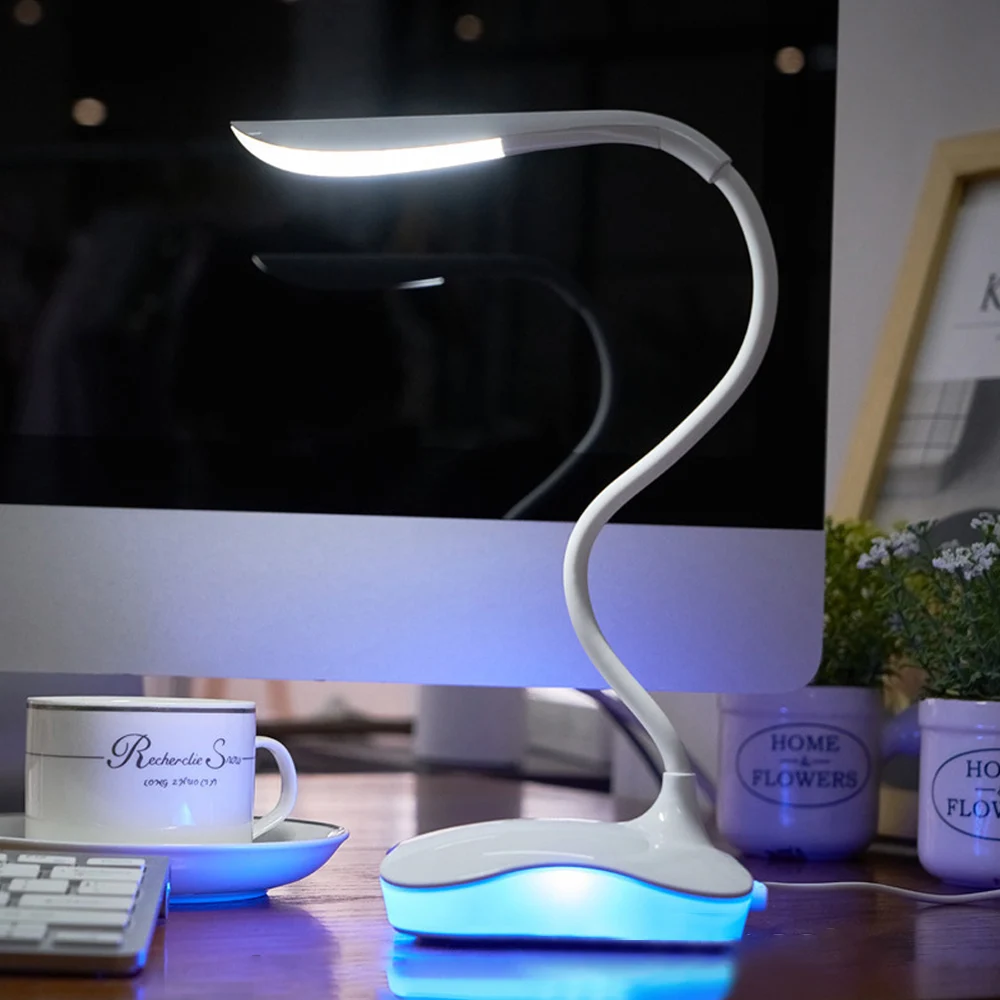 Светодиодная настольная лампа с сенсорным управлением и usb 3 уровня приглушаемая