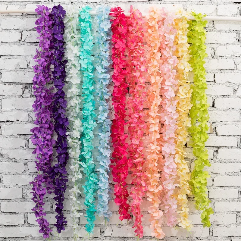 

2m Simulation Hydrangea Rattan Artificial Flowers Christmas Garlands DIY Fake Floral Vine for Wedding Birthday Party Supplies