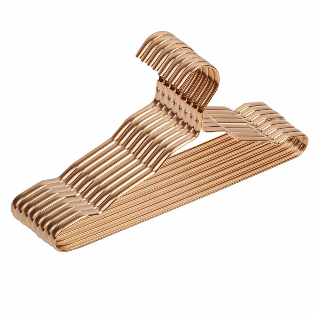 

10Pcs Hanger Durable Anti-slip Antideformation Aluminium Alloy Closet Dress Clothing Towel Multifunction Storage Rack DA