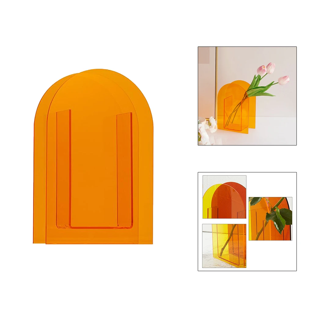 

Acrylic Vases Floral Container Wedding Party Home Office Flower Shop Decor