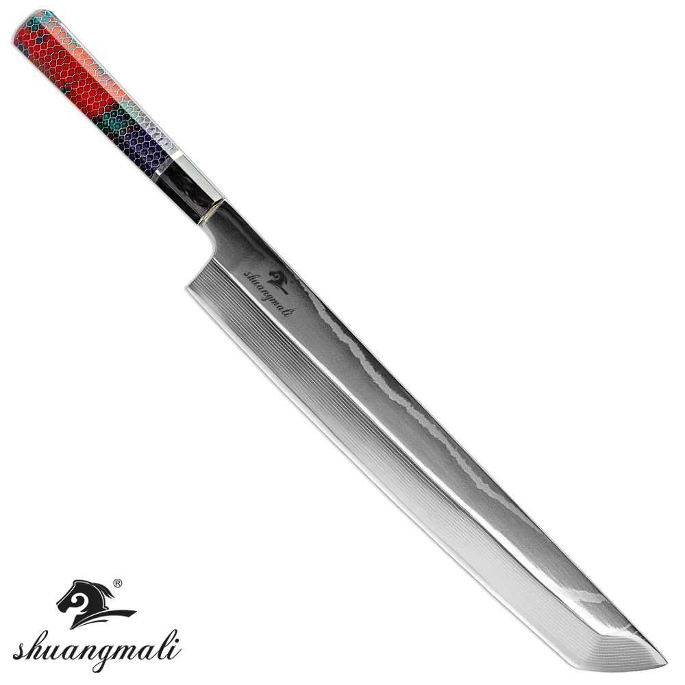 12 дюймов лососевый нож для приготовления суши VG10 Дамасская сталь японские