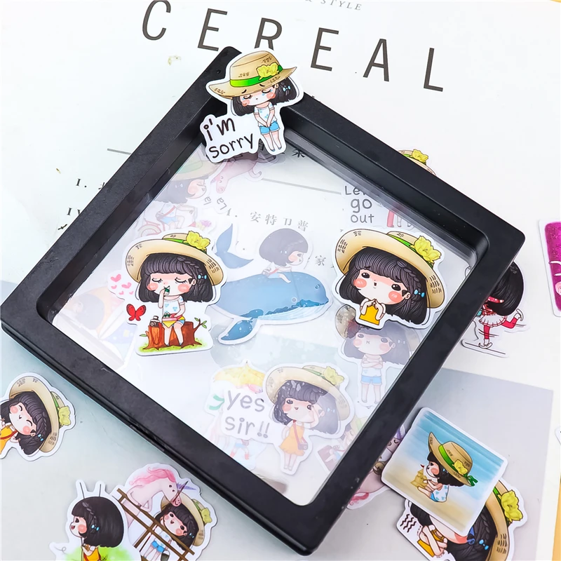 40 шт короткие волосы девушки каждый день мультфильм наклейки для телефона