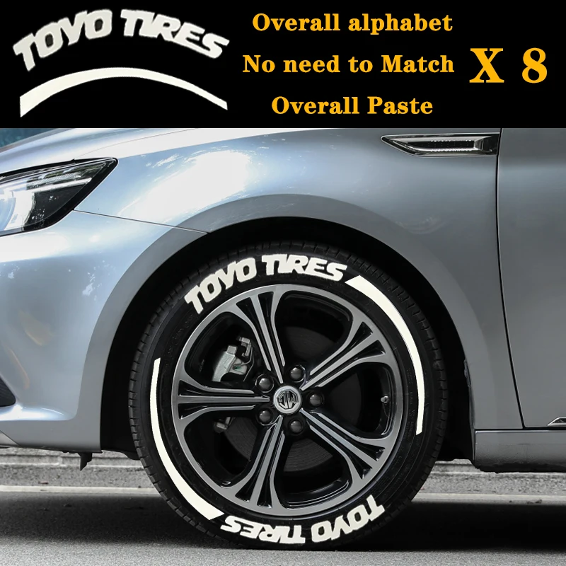 TOYO TIRES X8 Комплект для перманентной маркировки шин с наклейкой на шину DIY Наклейки для шин Клейкие перчатки наждачная бумага - Название цвета: TOYO TIRES X8