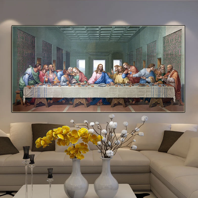 

Canvas Wall Art Last Supper Posters and Print Wall Art Canvas Painting Christian Painting Art for Living Room Cuadros Decor