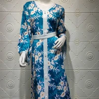 ab030 luxury dress sky blue abaya soiree muslim woman dubai islamic clothing world apparel store turkish beautiful print flora