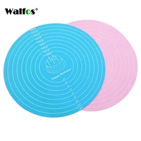 walfos 2021 hot selling multi function cooking pad round silicone placemat cake mat noodle pad placemat baking tool kitchen tool