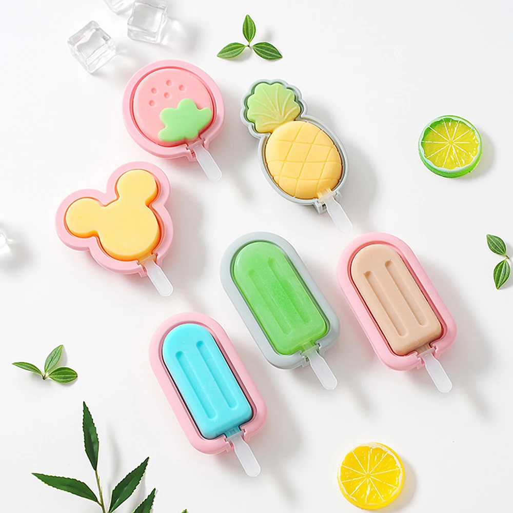 

Silicone Popsicle Mold Ice Cream Mould Ice Cube Tray Popsicle DIY Mold Dessert Ice Cream Mold With Popsicle Stick Home Bar Tools