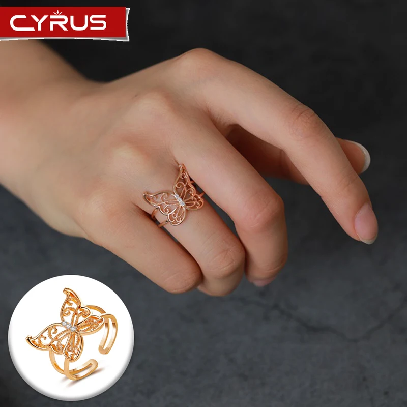 

Jewelry Open Butterfly Rings High Quality Alloy Rings on Hands Elegant Jewelry Accessories for Girl Party Gift Silver Color 2020