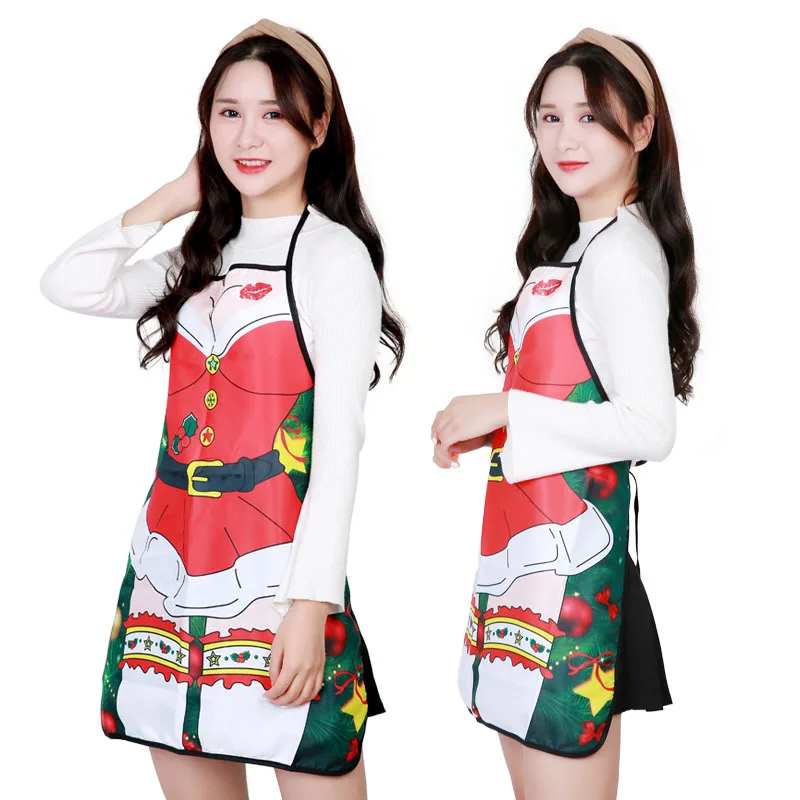 Фартук с мультяшными рисунками фартук для рождественской елки оленя Санты Яркий