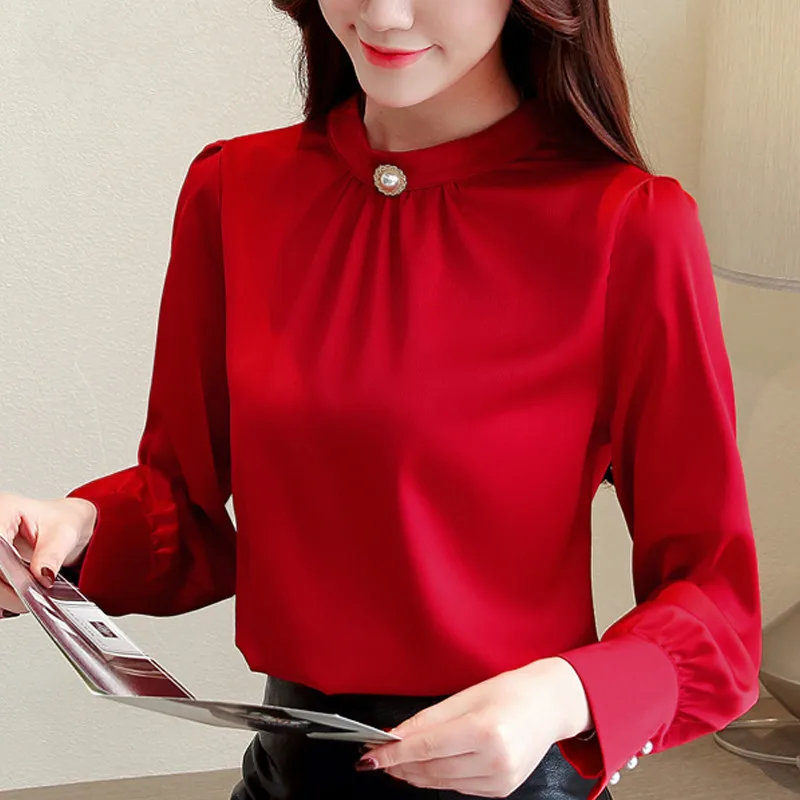 New Fashion Women Chiffon Blouse Shirt Womens Tops And Blouses Long Sleeve Shirts Feminina Plus Size Clothes 1418 45 | Женская одежда