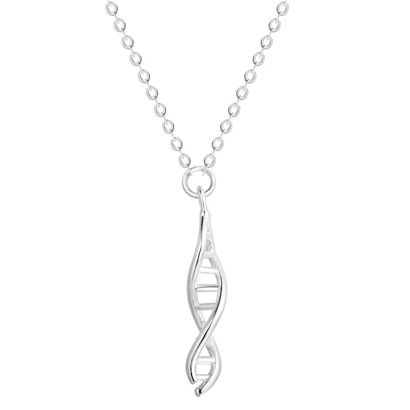 

Flyleaf 925 Sterling Silver Dna Double Spiral Structure Necklaces & Pendants For Women Personality Lady Sterling-silver-jewelry