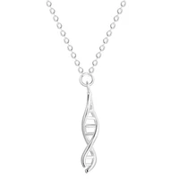 flyleaf 925 sterling silver dna double spiral structure necklaces pendants for women personality lady sterling silver jewelry