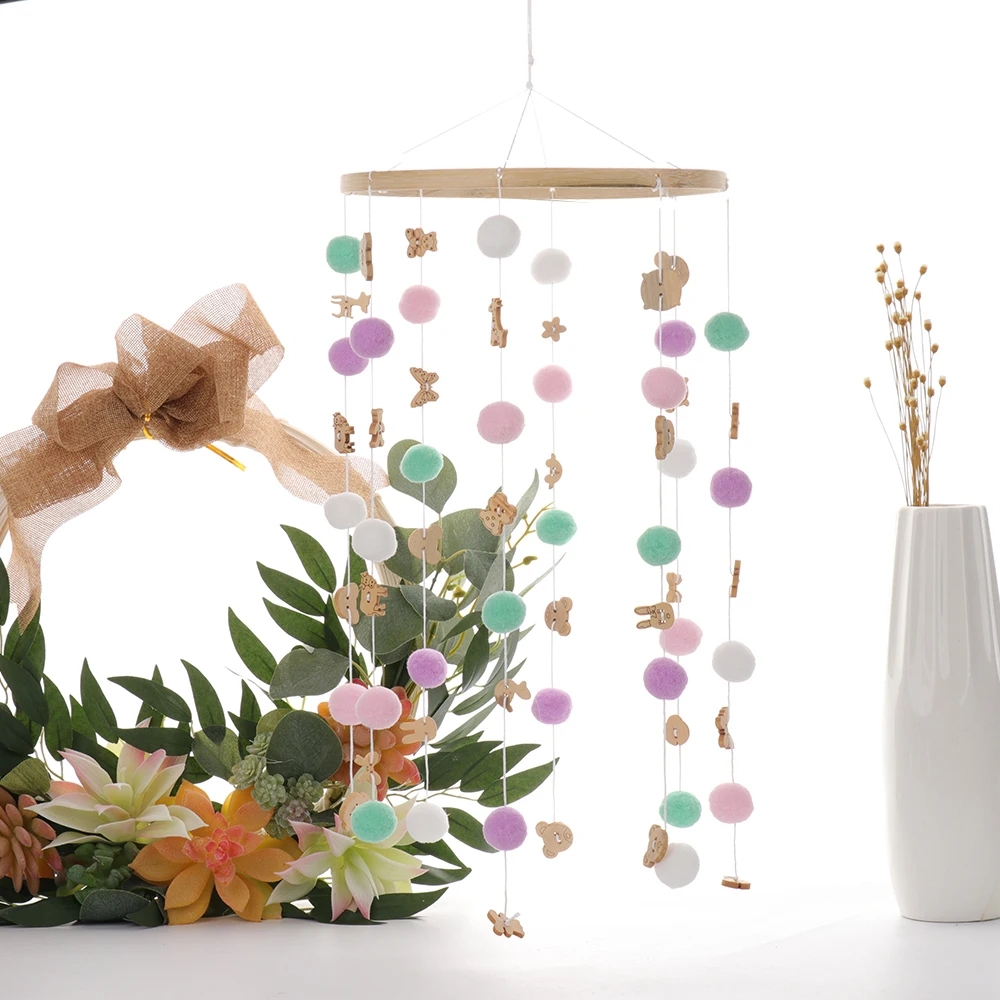 Детские красочные шары погремушки Diy вращающаяся кровать Колокольчик для