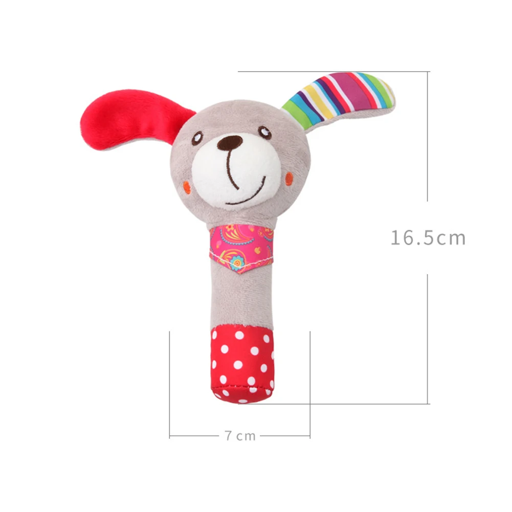 

Soft Newborn Soothing Rattles Babe Stick Animal Plush Hand Held Bell Puzzle Toys Toys Children's Cute Cartoon Animal Plush Toys