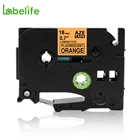 Labelife 1 шт. TZe-B41 TZeB41 18 мм совместимый Brother P-Touch черный на ярко-оранжевой этикетке лента для принтера этикеток, этикеток