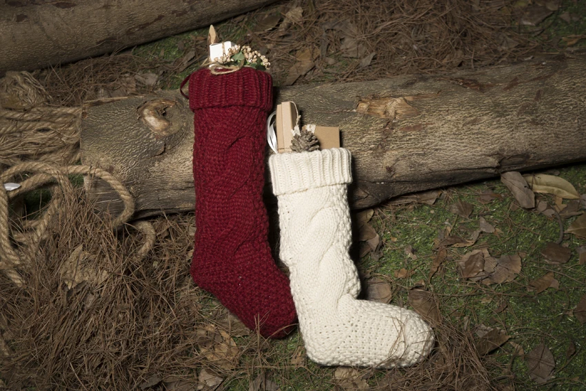 Новые рождественские чулки ботинки Санта Клауса подтяжки конфеты подарочная