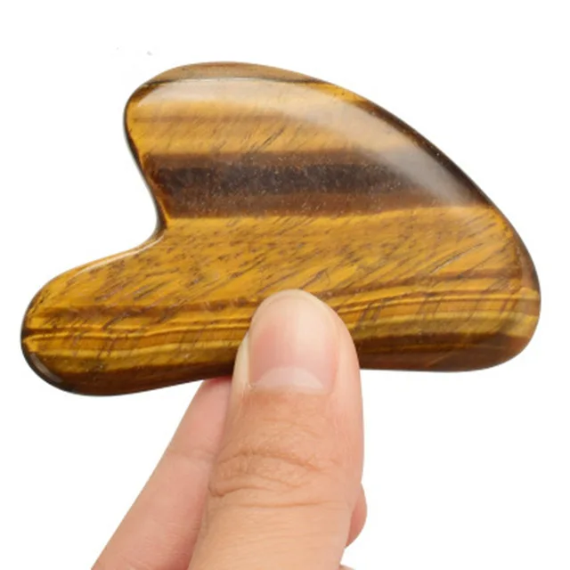 Gua Sha V No Box Натуральный тигровый глаз массажный ролик для лица нефритовый ролик Gua Sha набор инструментов для похудения Массажер для лица лифтинг инструмент красота уход за здоровьем - Цвет: Gua Sha V No Box