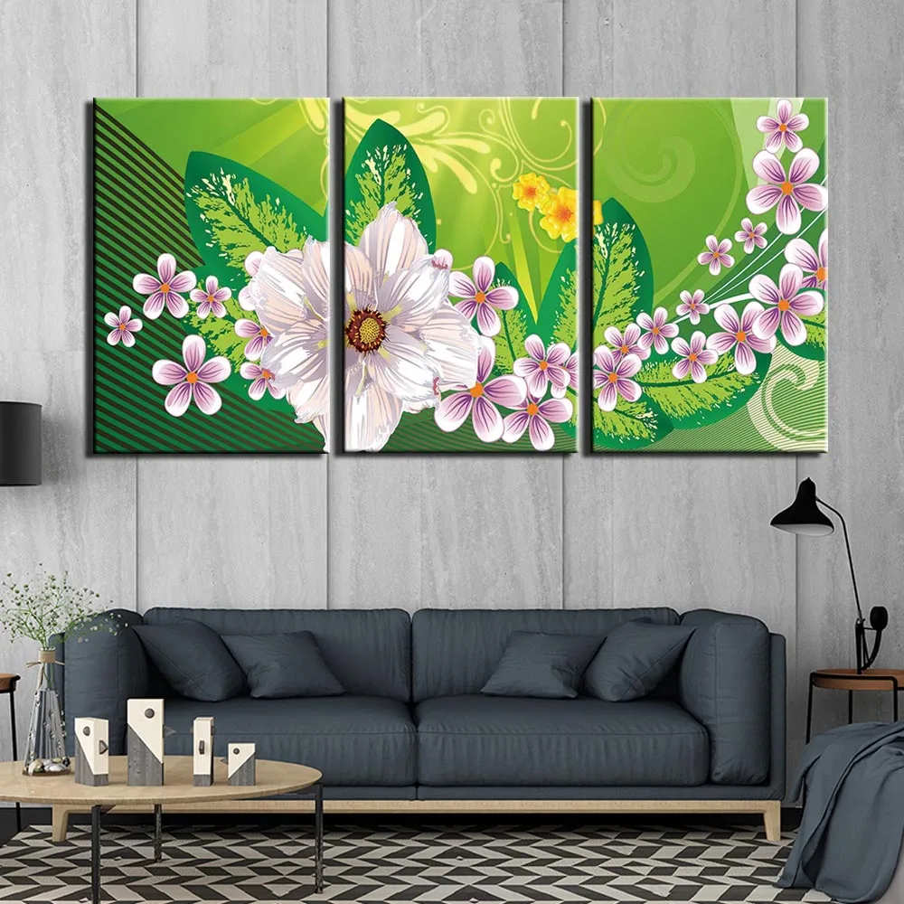 3 шт. картины на холсте белые цветы картина печать домашний Декор настенный