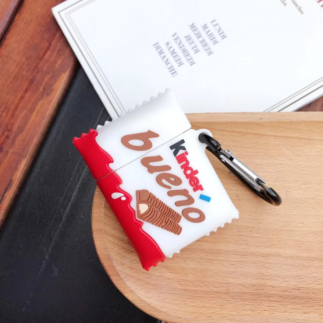 kinder chocolate беспроводной Bluetooth чехол для наушников для AirPods 2 1 милый 3D на удивление bueno Box Мягкий силиконовый чехол для гарнитуры