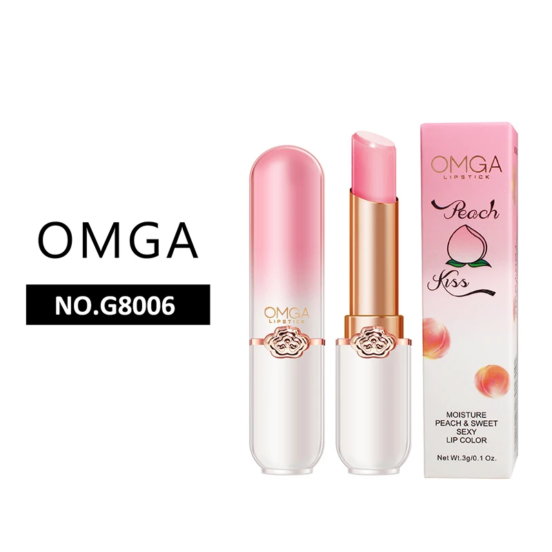

1pcs Vitality Color Changing Lipstick Peach Girl Crystal Temperature Change Lip Balm Change Lipstick Care Makeup Cosmetic TSLM1