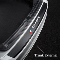 suitable for toyota chr 2020 2019 2018 2017 car trunk guard plate film car rear leather sticker carbon fiber vinyl sticker