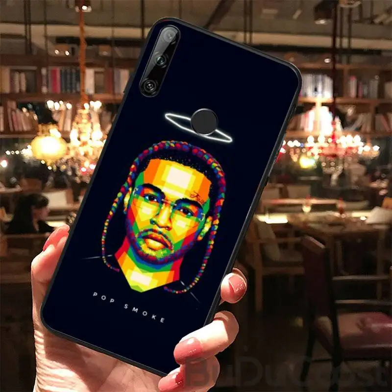 

Rapper Pop Smoke Silicone Black Phone Case For Huawei Y5 Y6 Y7 Y9 Prime Pro II 2019 2018 Honor 8 8X 9 lite View9