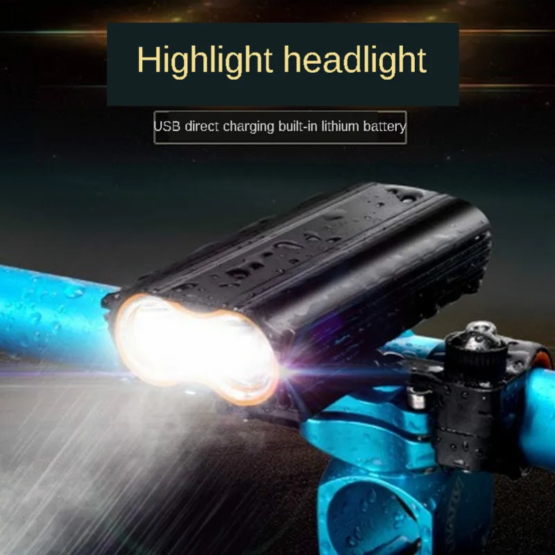 

Waterproof heat dissipation bicycle front lamp USBdirect charging high brightness riding lamp strong charging mountain bike lamp