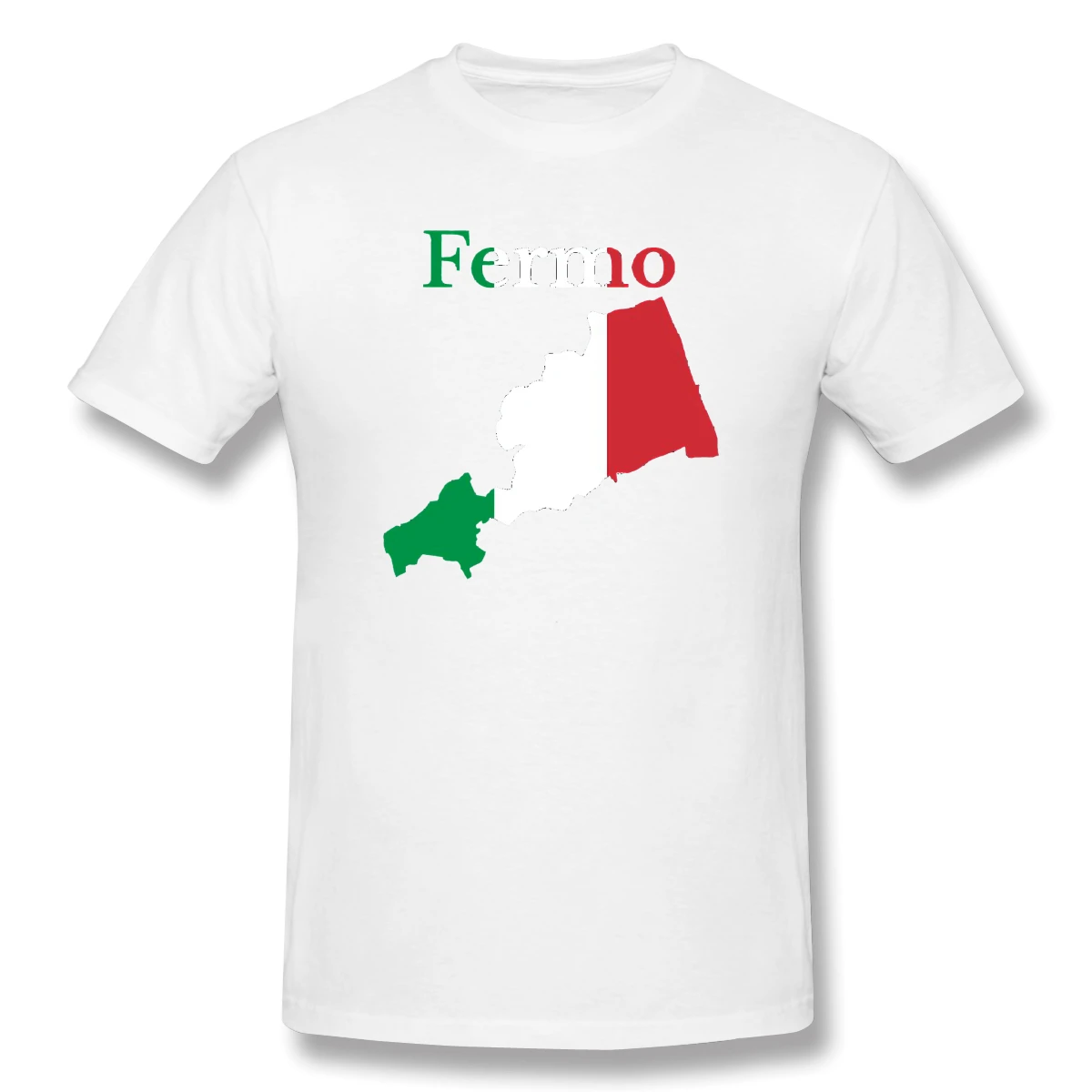 Province Of Fermo Map Italian Men's Basic Short Sleeve T-Shirt Funny Graphic R282 Tshirt USA Size | Мужская одежда