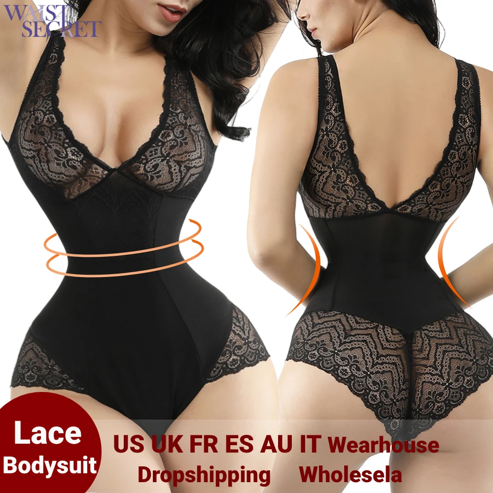Женское корректирующее белье кружевное боди в стиле пэчворк сексуальное