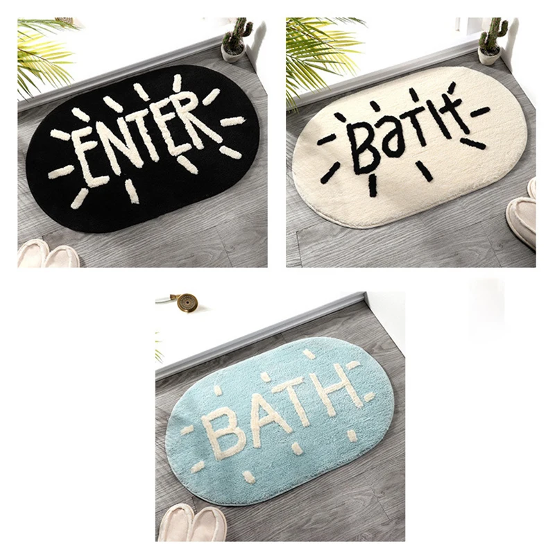 

Anti-Slip Bath Mats Super Absorbent Bathroom Kitchen Bedroom Toilet Floor Rugs Soft Korean Decor Entrance Carpet Washable