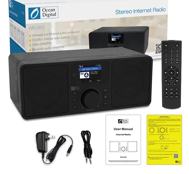 Ocean Digital WR 230S FM Bluetooth Колонка Радио стерео двойной динамик s WiFi/DAB +/FM/UPnP/DLNA|Антенны для связи| |