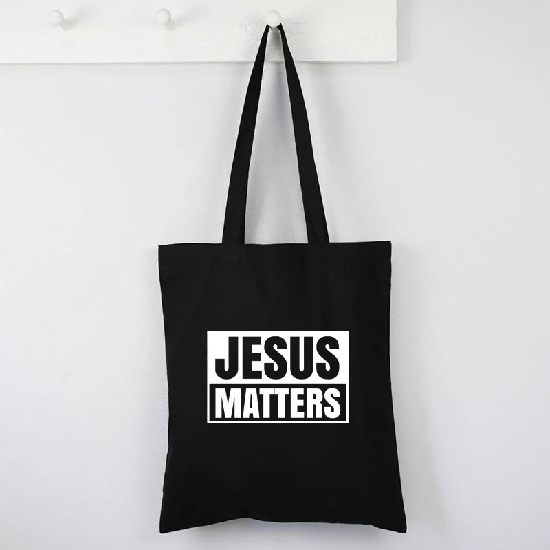 

Jesus Matters Canvas Bag 2021 Fashion Letter Reuseable Shopping Bags Jesus New Custom Shopping Bags Eco Friendly