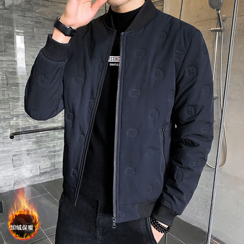 Мужская Утепленная куртка с подкладкой приталенная теплая ветровка